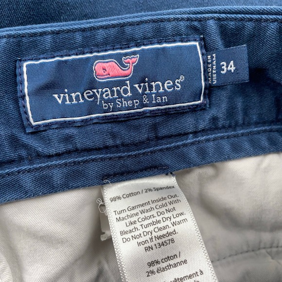 Vineyard Vines Shorts Mens 34 Blue Breaker Chino Cotton Stretch Preppy Casual - Picture 8 of 11
